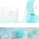 HUIHUANG Aqua Blue Organza Sheer Ribbon 1-1/2 inch Turquoise Transparent Organza Ribbons for Gift Wrap Floral Bouquet Bows Crafts Christmas Baby Shower Wedding Decor, 2 Rolls x 50 Yds Each Roll