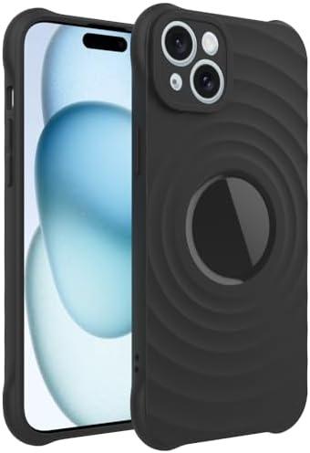 GUNPRIO Case for iPhone 14, Thin Slim Stylish Ripple Pattern Design, iPhone 14 Protective Cover 6.1 inch, Black