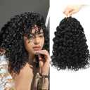 Pre looped Gogo Curl Crochet Hair 10 Inch 8 Packs Pre twisted Short Curly Crochet Hair for Black Women Ocean Wave Braiding Hair Water Wave Deep Braiding Hair (10 inch 1B)