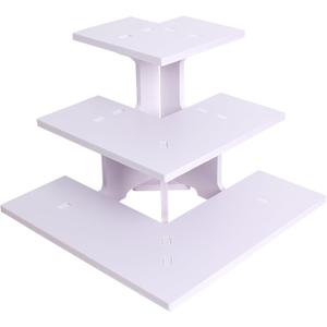3 Tier Corner Retail Display Stand Portable Product Shelves, White Store Retail Display Stand, Cupcake Stand, Candle Tumbler Display Rack for Craft Shows, Trade Shows, Farmers Market