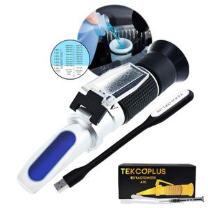 Antifreeze Refractometer Coolant Tester for Ethylene & Propylene Glycol, 4-in-1 Automotive Battery Fluid Specific Gravity & Windshield Washer Fluid Tester with ATC, -60C to 0C Range