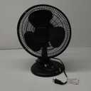 HOLMES 12" Table Fan, 75° Oscillation, 3 Speeds, 15° Adjustable Head Tilt, Ideal for Home, Bedroom or Office, Black