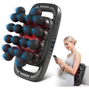 20-Head Massage Gun Set, Deep Tissue Massager with 3 Modes & 30 Levels, Muscle Massager Pain Relief, Percussion Massage Gun for Back/Shoulders/Legs/Waists (Black, 20-Head)