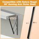 63 ⁵⁄₈" RV Awning Outer Shell, Compatible with Solera Regal 69" Assemblies, Precision-Fit 63 ⁵⁄₈"x2 ¾ Black Aluminum Rail, Anti-Rust Powder-Coated Replacement