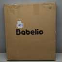 Babelio Baby Gate for Stairs, Kitchen & Doorways, 26-43" W 28" H No Bottom Bar| Easy Installation| One-Handed Operation| Auto-Close| Hardware Mount (Drill Needed) Safety Dog/Pet Gate Indoor (White)