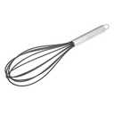 Amazon Basics Stainless Steel and Silicone Non-Stick Coated Whisk Set for Beating and Whisking, Dishwasher Safe, 8", 10", and 12", Pack of 3, Black