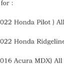 SIPAUTEC-Front & Rear Ceramic Brake Pads Replacement For(2009-2022 Honda Pilot),(2017-2022 Honda Ridgeline),(2007-2016 Acura MDX)
