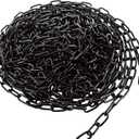 3/32" Black Chain Link 39 ft Long Decorative Chain for Hanging Plants, Basket, Picture Metal Heavy Duty Chain Bulk Carbon Steel Chain for Light Fixture, Chandelier, Lamp, Clothes, Dog Leash