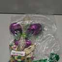 12 Inch Mardi Gras Tree Topper Fleur-de-lis Tree Topper Decorations Classic Purple Green Gold Glitter Metal Mardi Gras Ornament for Carnival Holiday Party Holidays Ornaments Decorations