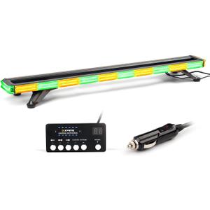 Xprite 42 inch 330 LED Rooftop Emergency Strobe Light Bar Heavy-Duty Flashing Warning Lights w/Adjustable Mounting Brackets, for Construction Vehicles Towing Work Trucks Plows Pickup - Amber Green