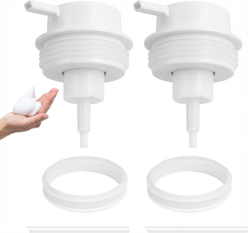 Foam Soap Dispenser Pump 2pcsHead Replacement Spare Plastic Pump Bathroom Countertop