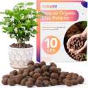10 LBS Organic Clay Pebbles 4mm-16mm Leca for Plants 100% Natural Hydroton Clay Pebbles for Hydroponic Growing Gardening Orchids Drainage Decoration Aquaponics (10LBS)