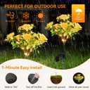 Neporal Solar Garden Lights Outdoor Waterproof IP65 4PK Dusk to Dawn Carnation Solar Flower Lights for Garden Decor Yard Decor Patio Decor, Garden Solar Lights Outdoor Gardening Gifts