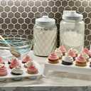 Top Shelf Elements Cupcake Carrier, EXTRA LARGE LID, White Cupcake Holder Carries 24 Standard-Size Cupcakes, Muffin Traveler Two Tier Stand Reusable Cupcake Box
