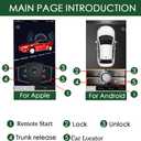 Universal Remote Engine Starter for Car One Key Start Button Open Trunk by Remote Key or App, Keyless Entry by Phone Thanksgiving, for Man (One Way Start Without PKE)