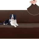 U-NICE HOME Velvet Sofa Cover Stretch Couch Covers for 3 Cushion Furniture Protector Sofa Slipcover (Large, Chocolate)