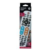 BigEZ OneTouch Big Button Universal TV Remote for Seniors, Easy to Use, Replacement Remote for Samsung, LG, Sony, Vizio, Roku TV, Streaming Players, Backlit Buttons, 2 Device, White, 85053
