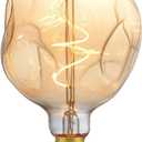 OMED S125 Oversized LED Edison Bulb Large, 5 Watt 400 Lumens 2200k Warm Yellow Large Edison Light Bulb, Amber Glass Decorative Big Globe Dimmable E26 Bulbsfor Pendant Lighting, 1 Pack