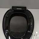 Renovators Supply Manufacturing Plastic Soft Close Toilet Seat Elongated Quiet-Close Lid, Contoured Seat, Easy to Install and Clean, Grip-Tight Bumpers with Adjustable Mounting Hardware, Black