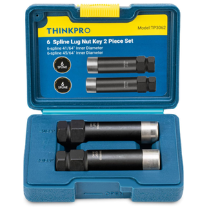 6 Spline Lug Nut Socket Set,2 Piece Lug Nut Key (41/64" & 45/64") for M12x1.25/M12x1.5 Spline Lug Nuts, Removal Tool Kit with Hard Case, Jeep, GMC, Locks, Double Layer Reinforcement (2 Piece Set)