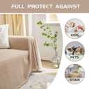 MEETSKY Couch Covers for 3 Cushion Couch Sofa Furniture Covers Pet Sofa Covers for Living Room Washable Sectional Couch Covers for Dogs Couch Protector, 91" x 134", Khaki