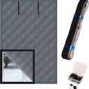 3 Layer Insulated Window Coverings for Winter, 47 X 63 Inches Thermal Window Cover for Winter, Cold Weather Insulation Film Seal kit with Velcro and Thumbtacks, Oxford Cloth Thick Cotton Filled