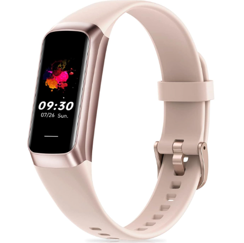 Fitness Tracker with 24/7 Heart Rate Blood Oxygen Sleep Monitor,Activity Tracker with 1.1" AMOLED Touch Color Screen, Multiple Sport Modes Step Counter,IP68 Waterproof for Women Men (Beige)