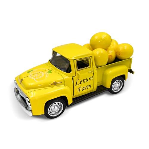 Teeloray Lemon Truck Decor with Mini Fake Lemons Lemon Decorations for Home Kitchen Farmhouse Tabletop Centerpiece Summer Tiered Tray Decor Lemonade Stand Decorations Amalfi Coast Party Favor, Yellow