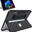 Protective Case for Microsoft Surface Pro 12 inch 2025 | Fall-Resistant Cover with Hand Strap | Compatible with Built-in Kickstand & Magnetic Slim Pen Storage & Type Cover Keyboard | Black
