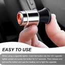Pack-2 Pop-up Car Cigarette Lighter Socket - 12V Waterproof Metal Single Head Vehicle Universal 0.82" x 1.81" Extreme Speed Hot Spot (Black & Silver)