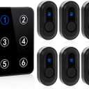 Wireless Caregiver Pager Call Button Nurse Call System 500Ft Range with LED Number Display for Elderly/Patient/Disabled at Home/Hospital/Clinic(6 Waterproof Call Button & 1 Receiver)