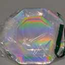 BLUE PANDA 24 Pack Holographic Paper Plates, 9 Inch Octagon Iridescent Holographic Plates, Disco Themed Party Supplies, Birthday Decorations, Disposable - Iridescent Party Tableware