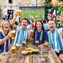 2 x World Soccer Flag Decorations 2026, Soccer Tournament Countries Small Flag Acrylic Sign, International Festival Merchandise Accessories for Desk Table Fan Gathering Events Decor