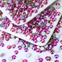Flatback Crystal Rhinestones Round Gems for Nail Art and Craft Clothes Glue Fix, Gold Rose (4.6-4.8mm) SS20/1440PCS