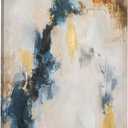 Briful Abstract Canvas Wall Art - Indigo, White, Gold - Modern, Living Room & Bedroom - 20'' x 28'' (Blue)