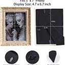 Ornate 5x7 Picture Frame for Best Gift, Sculptured Design Vintage Resin Photo Frame, Retro Hand-Crafted Hanging Frames with Easel, Hook & Mat for Table Top & Wall Gallery (White Gold)