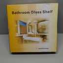 20 Inches Glass Shelves for Bathroom, Brushed Nickel Floating Glass Shelf Stainless Steel Tempered Glass Bathroom Shelves for Wall Mount Modern (20"with railing)