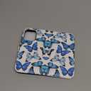 FUNMIKO for iPhone 13 Mini Case Wallet,Detachable Flip Folio Leather Cover,RFID Blocking 4 Card Slots Holder,Magnetic Kickstand,Protective Phone Shell for Women Girls 5.4",Blue Butterfly