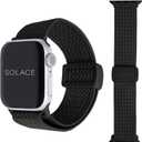 Solace Sport Adapt Bands - Apple Watch Bands, Breathable Nylon with Magnetic Clasp, Unisex Smart Watch Band, Apple Watch Strap, Black 38/40/41/42MM
