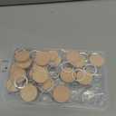 DICOSMETIC 20 Sets Cabochon Keychain Blanks Wood Keychain Pendant Tray 25mm Tan Wood DIY Keyring Making Kit with Glass Cabochons for Photo Personalized Key Chain Making