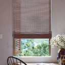 32''W X 72''H Cordless Bamboo Roman Shades, Light Filtering Roll Up Bamboo Matchstick Blinds for Interior Window Home Patio Porch, Dark Brown