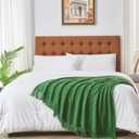 Inhand Green Knitted Throw Blanket for Couch and Bed, St. Patricks Day Lucky Spring Gifts Throw for Her or Him, Soft Farmhouse Woven Blanket with Tassel, Lightweight Decorative, 50"x60"