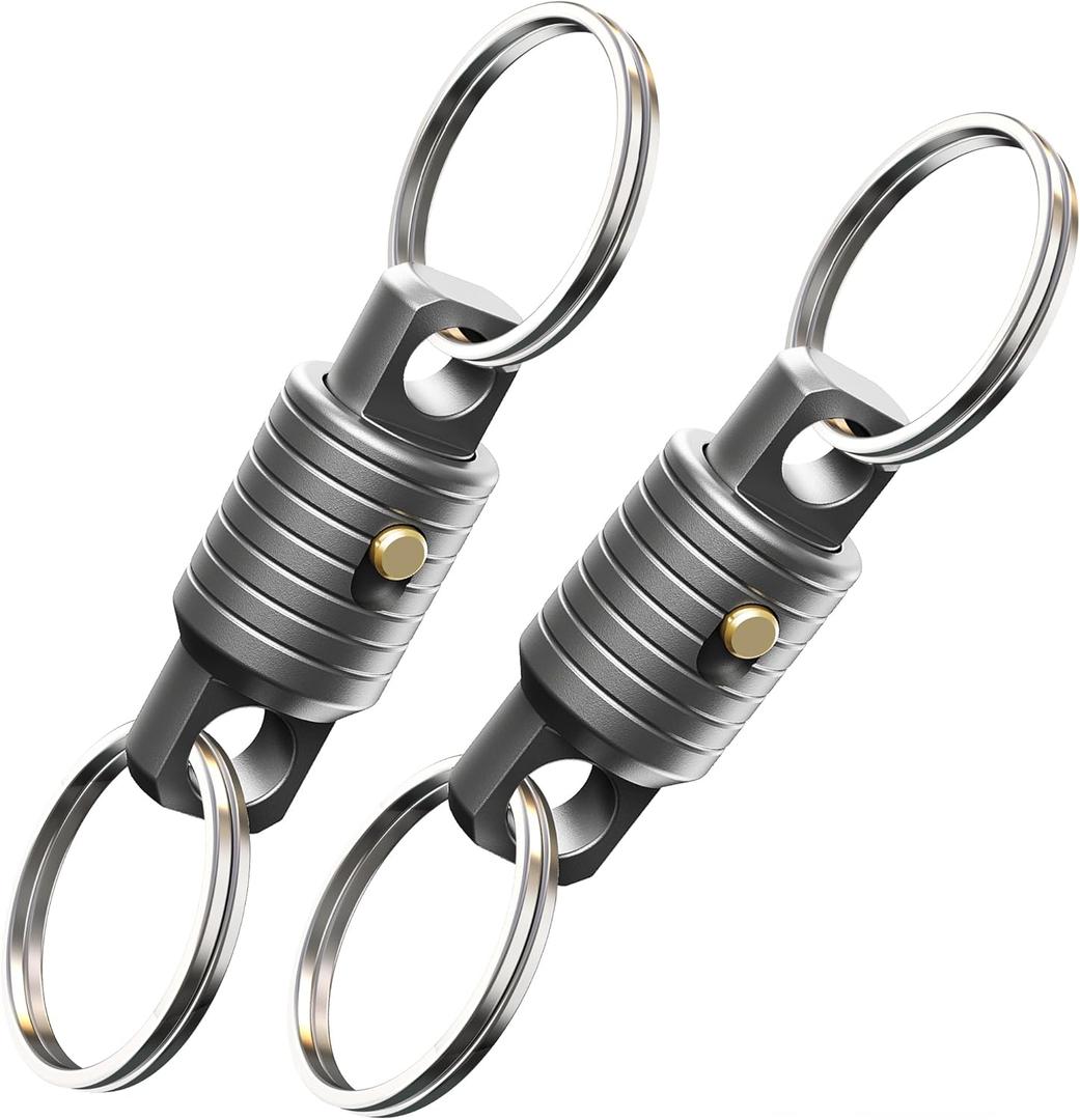 Secbolt Titanium Quick Release Keychain Heavy-Duty Detachable Clip, Anti-Lost EDC Key Holder Ring for Men Women