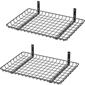 Ultrawall Wall Mounted Storage Shelf, Garage Wall Shelves 24x12 Inch, Metal Shelf Rack, Heavy-Duty Wall Organizer for Closet, Kitchen, Laundry Room 2 Pack, Black