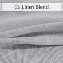 FMFUNCTEX Grey French Door Curtains for Sliding Glass 40 Inches Long Half Privacy Semi Sheer Linen Texture Window Panels Front Back Tiebacks Attached 1 Panel