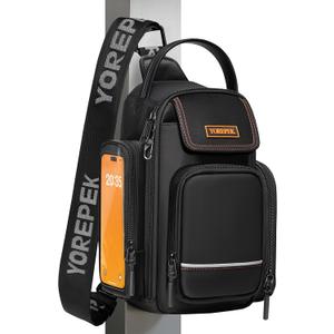 YOREPEK Insulated Magnetic Gym Bag for Men, Magnetic Water Bottle Bag with Phone & Pouch for Air Tag, Crossbody Water-Resistant Bottle Carrier with Adjustable Strap for Work, Gym, Sports