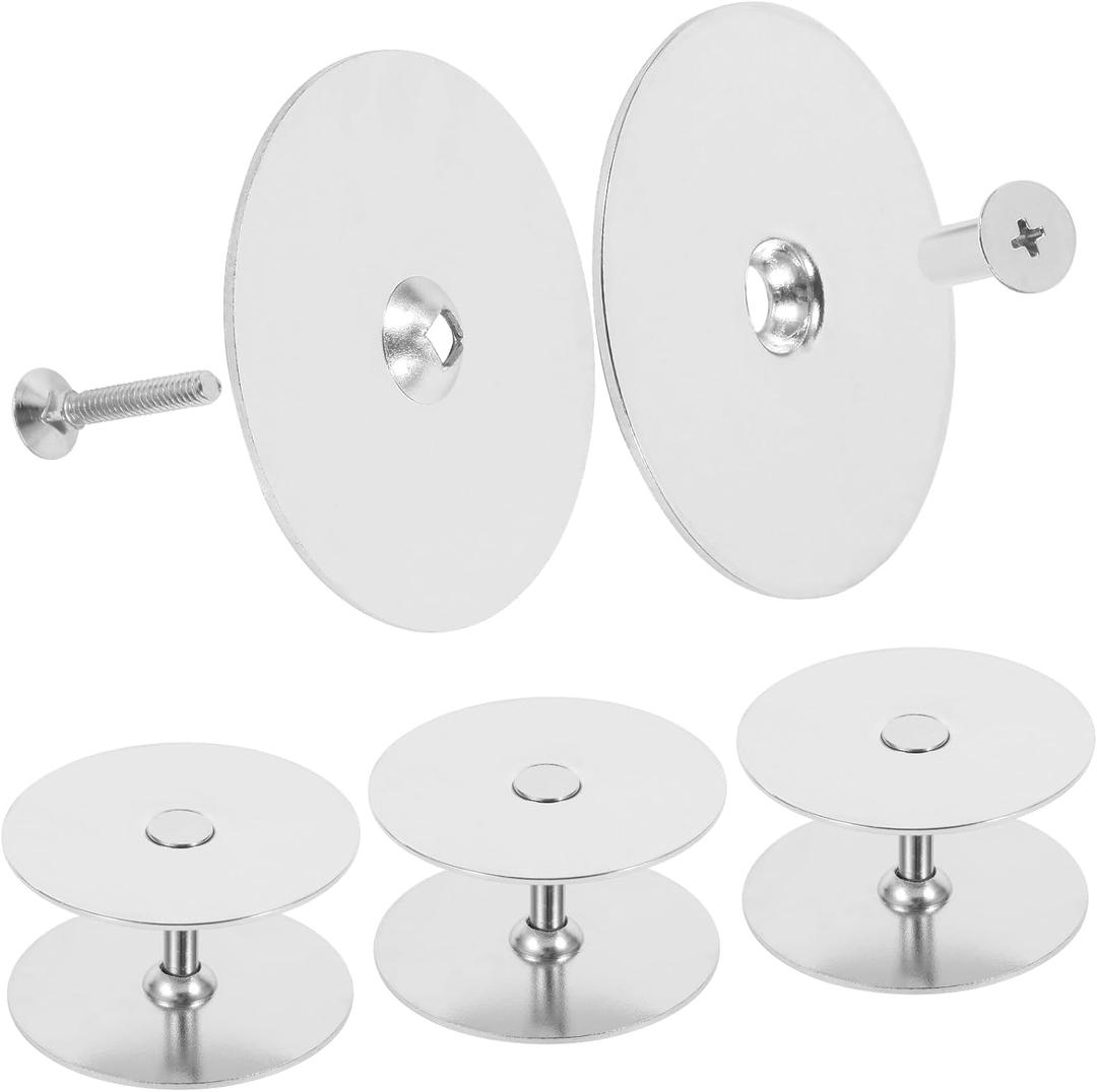 Door Hole Cover Plate Filler Plate Deadbolt Cover Plate 2-5/8" Diameter,1 Inch and 2 Inch Connecting Screws (3Pack/Satin Nickel) (Silver)