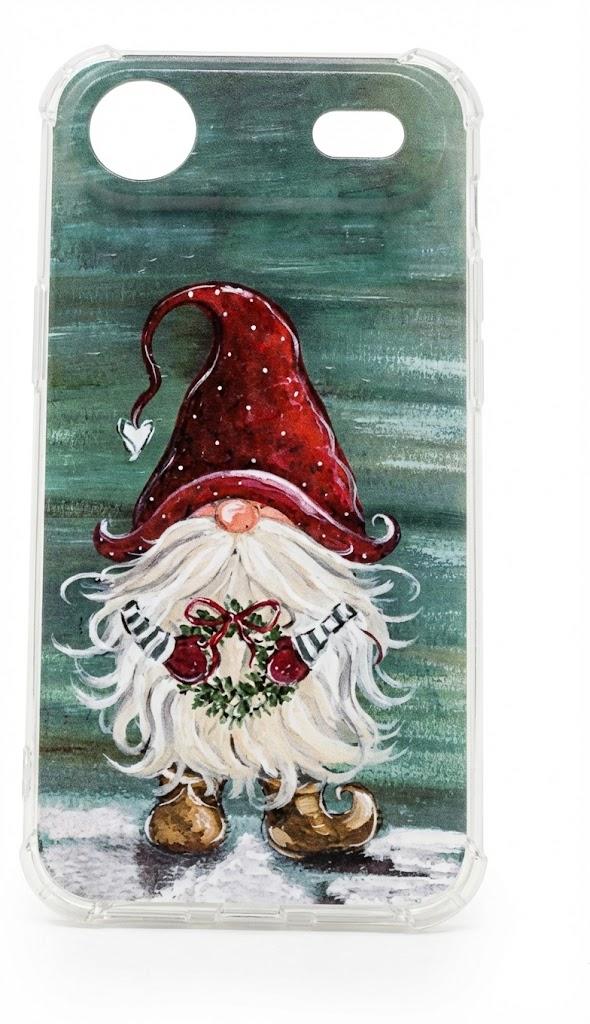 Christmas Traditional Gnome Print Phone Case for iPhone 17 Air with Shockproof TPU Protection, Wireless Charging Compatible, and Anti-Yellowing, Clear Edge