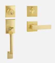 EHOMEWARE 1 Set Entry Door Handle and Single Cylinder Deadbolt Lock and Key