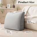 Back Support Pillow for Couch Bed Rest Back Pillow with Removable Cover, Comfortable Back Pillows for Sitting in Bed or Sofa for Living Room, Bedroom, and Home Decor, Grey (23.6x5x19.7 in)